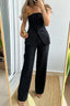 Women’s Two Piece Set | Asymmetrical Button Front, Wide-Leg Trousers 1