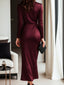 Women’s Wrap Dress | Satin Fabric, Adjustable Waist Tie 3