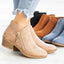 Women’s Side Zip Ankle Boots with Block Heel