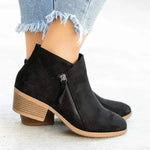 Women’s Side Zip Ankle Boots with Block Heel