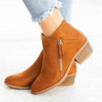 Women’s Side Zip Ankle Boots with Block Heel