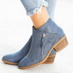 Women’s Side Zip Ankle Boots with Block Heel