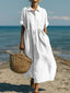 Womens Dress | Collared Neckline, Button-Front Midi Length 0