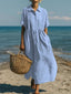 Womens Dress | Collared Neckline, Button-Front Midi Length 1