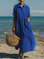Womens Dress | Collared Neckline, Button-Front Midi Length 2