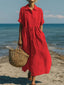 Womens Dress | Collared Neckline, Button-Front Midi Length 5