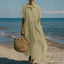 Womens Dress | Collared Neckline, Button-Front Midi Length 9