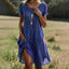Womens Dress | Floral Print, V-Neck A-Line 1