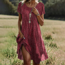 Womens Dress | Floral Print, V-Neck A-Line 2