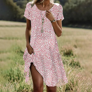 Womens Dress | Floral Print, V-Neck A-Line 4