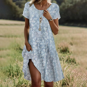 Womens Dress | Floral Print, V-Neck A-Line 5