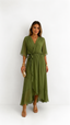 Womens Dress | Folded Chiffon, Adjustable Waistband 0