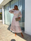 Womens Dress | Lace Fabric, Puff Sleeves, High Neck 0