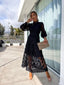 Womens Dress | Lace Fabric, Puff Sleeves, High Neck 5