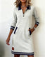 Womens Dress | Long Sleeve, Folded Collar 0