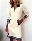 Womens Dress | Long Sleeve, Folded Collar 1