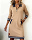 Womens Dress | Long Sleeve, Folded Collar 2