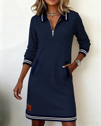 Womens Dress | Long Sleeve, Folded Collar 3