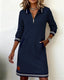 Womens Dress | Long Sleeve, Folded Collar 3
