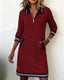 Womens Dress | Long Sleeve, Folded Collar 5