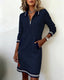 Womens Dress | Long Sleeve, Folded Collar 6
