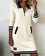 Womens Dress | Long Sleeve, Folded Collar 7