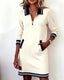 Womens Dress | Long Sleeve, Folded Collar 8