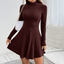 Womens Dress | Mock Neck, A-Line Flared Hemline 0