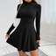 Womens Dress | Mock Neck, A-Line Flared Hemline 1