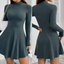 Womens Dress | Mock Neck, A-Line Flared Hemline 4