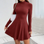 Womens Dress | Mock Neck, A-Line Flared Hemline 5