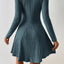 Womens Dress | Mock Neck, A-Line Flared Hemline 6