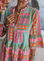 Womens Dress | V-Neck, 3/4 Sleeves, Tiered Design 2