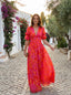 Womens Dress | V-Neckline, Long Voluminous Sleeves 3