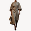 Wrap Dress | Statement Sleeves, Crew Neckline 0