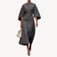 Wrap Dress | Statement Sleeves, Crew Neckline 3