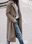 Women's Oversized Knee-Length Coat with Lapel Collar