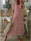 Women's Three-Quarter Sleeve Print Dress
