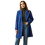 Women’s Long Check Coat with Lapel Collar