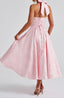 Women's Halter Lace-Up Midi Dress