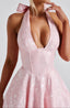 Women's Halter Lace-Up Midi Dress