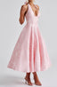 Women's Halter Lace-Up Midi Dress