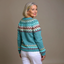 Women’s Teal Nordic Yoke Knitted Cardigan