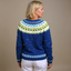 Women’s Navy Nordic Yoke Knitted Cardigan
