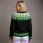 Women’s Black and Green Nordic Knitted Cardigan