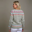 Women’s Pale Grey Floral Knitted Cardigan