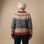 Women’s Grey and Burgundy Colour Block Knitted Cardigan