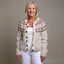 Women’s Cream Multicolour Yoke Knitted Cardigan