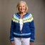 Women’s Navy Nordic Yoke Knitted Cardigan