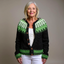 Women’s Black and Green Nordic Knitted Cardigan